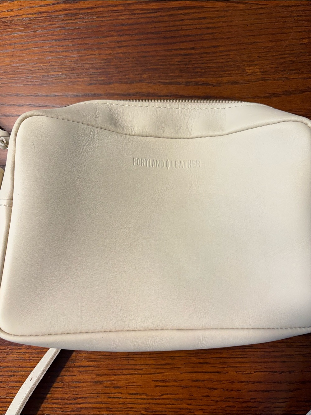 Portland Leather Large Camera Bag, Wildflower pattern, bone color. - Picture 7 of 11